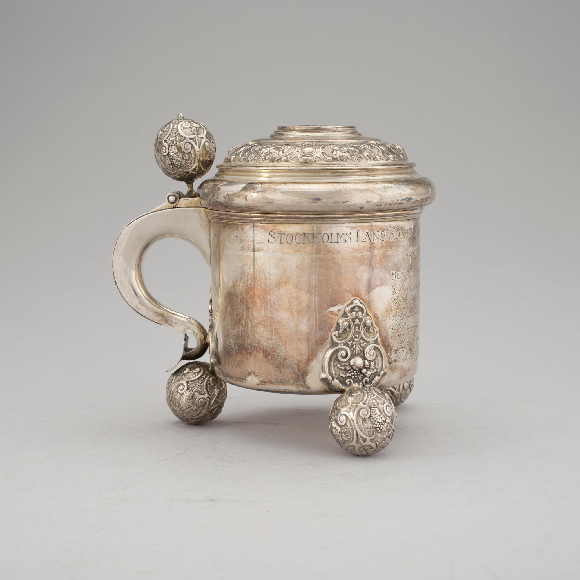 STOP, silver, Hovjuvelerare Carlman AB, Stockholm, 1920. Vikt 568 g.