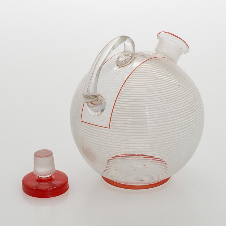 Karaff, samt två glas, Mellaneuropa 1900-talets mitt.