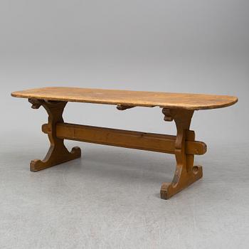 A painted pine table, 19th Century.