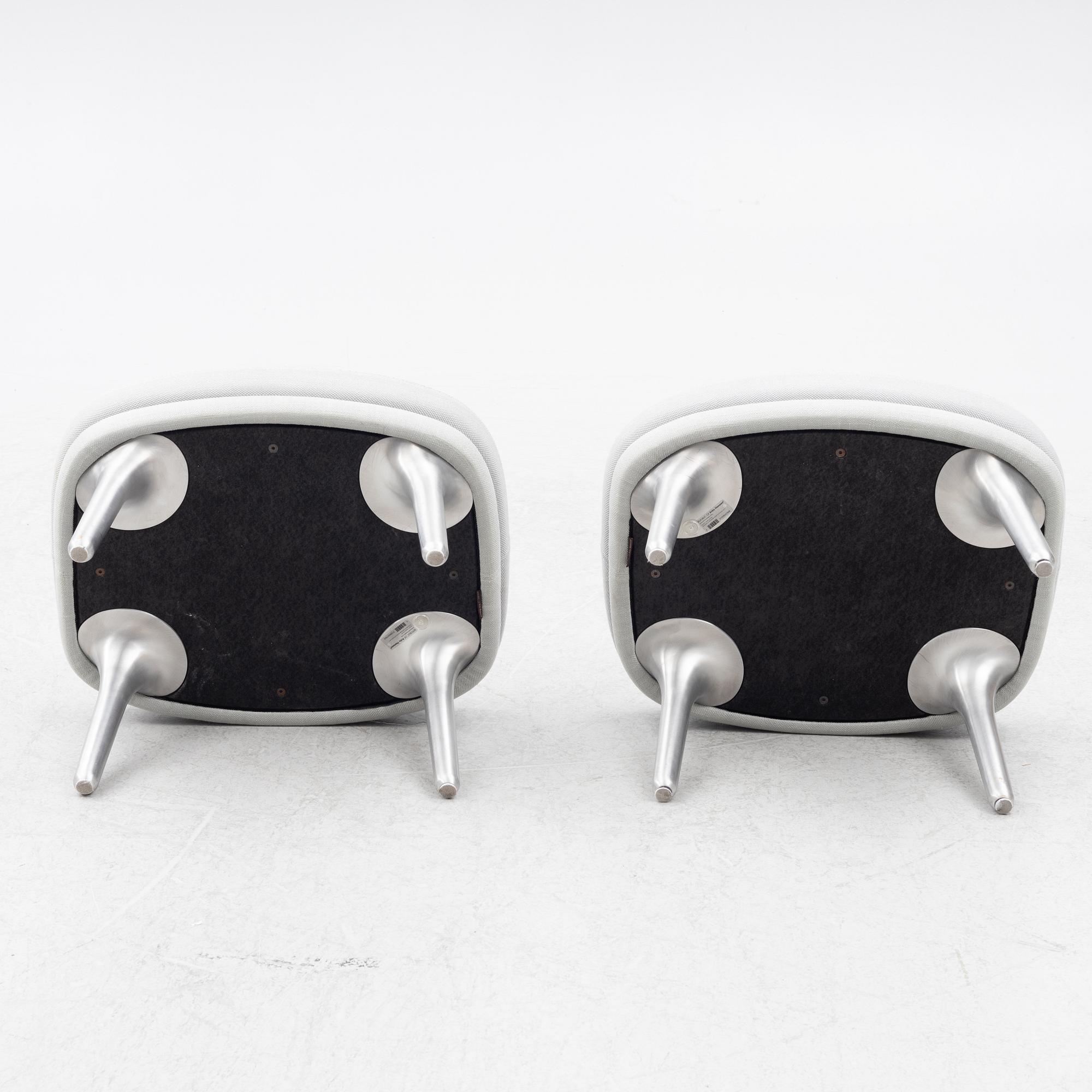 Jaime Hayon, a pair of 'Ro' lounge chairs with footstools, Fritz Hansen.