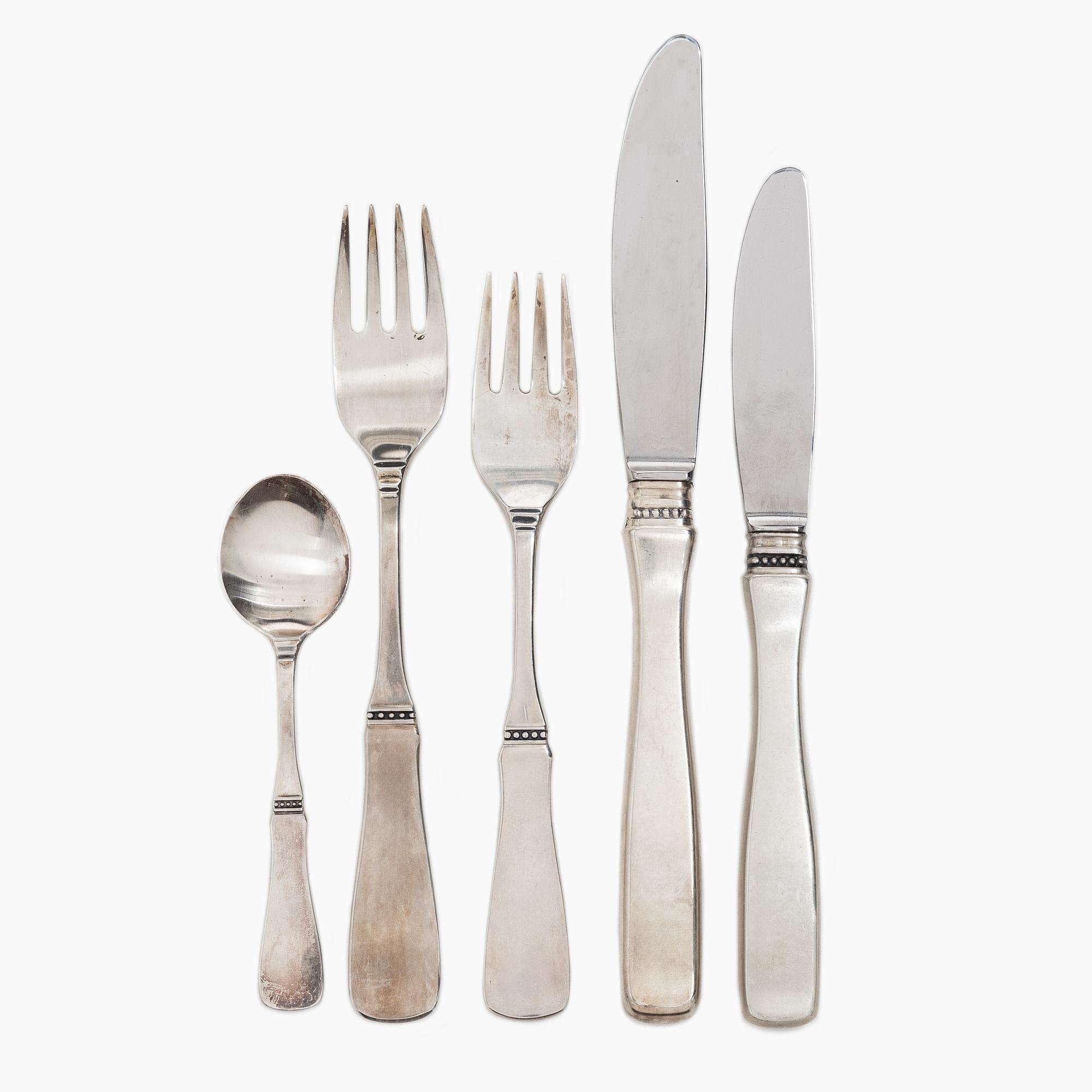 Eric Löfman, A Swedish silver cutlery set, "Uppsala", MEMA, Lidköping 1975-1994 (15 pieces).