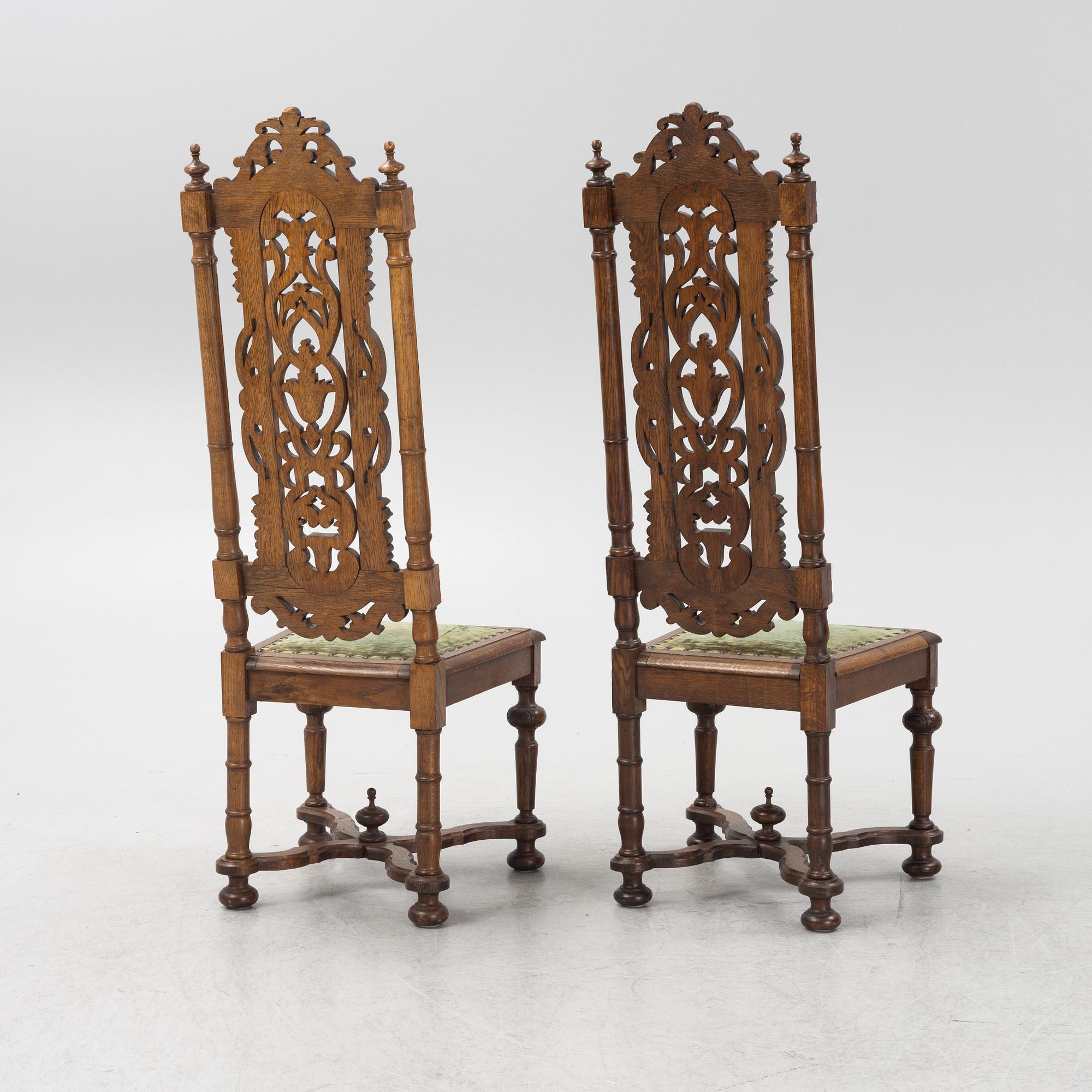 A set of eight Baroque style chairs, late 19th Century.