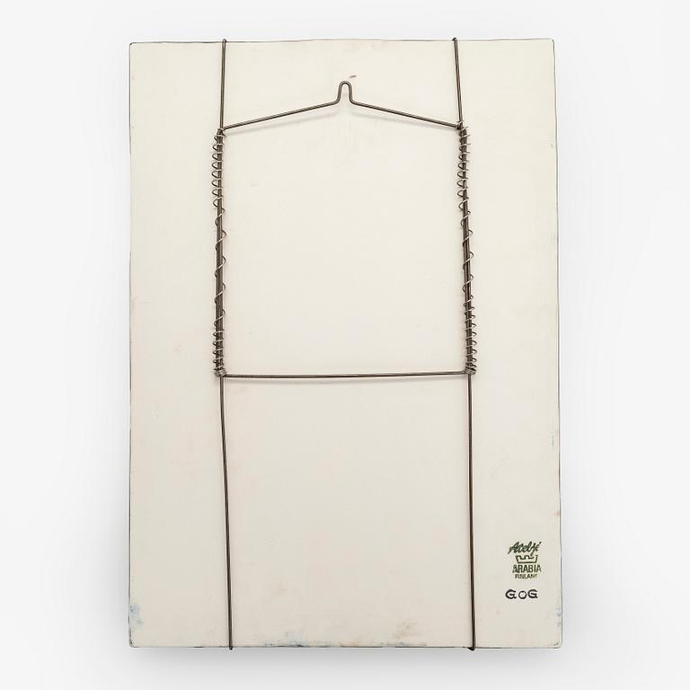 Gunvor Olin-Grönqvist, Wall plaque, ceramic, signed, Arabia.