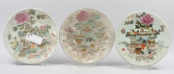 PARTI ORIENTALISKA FAT, 6 st, porslin, Kina, 1900-tal.