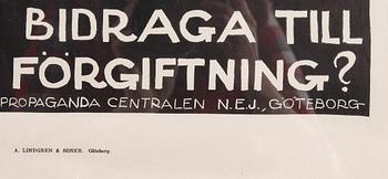 ALFRED PROESSDORF, förbudsaffisch, 1920-tal.