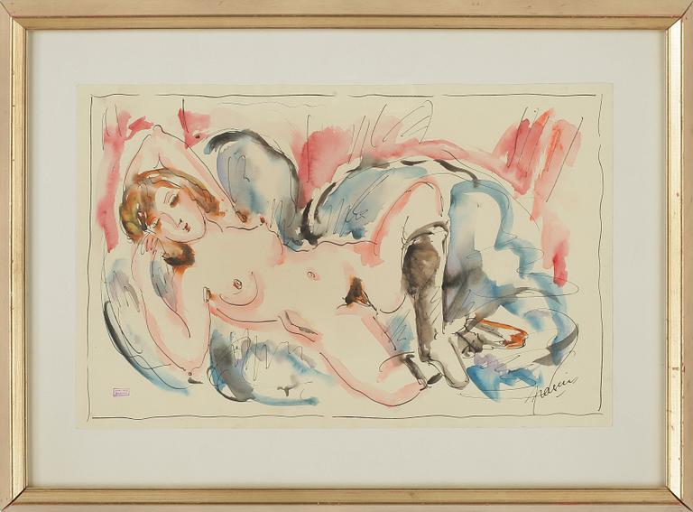 JULES PASCIN, akvarell, Atelierstämpelsignerad Pascin.