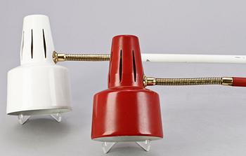 INDUSTRILAMPOR, 2 st, plåt och mässing, "BJS typ 5", 1950-/60-tal.