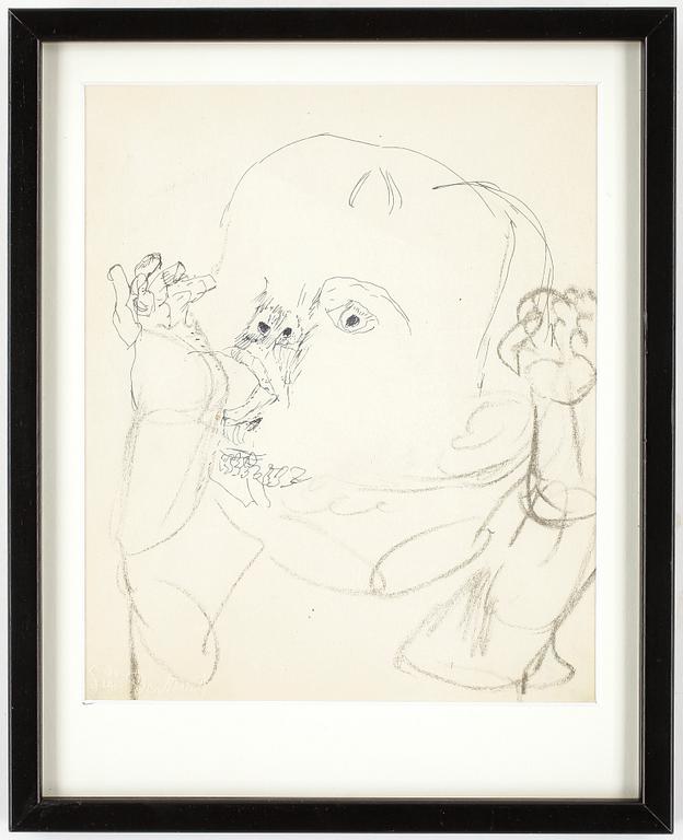 SIRI DERKERT, blandteknik på papper, stämpelsignerad.