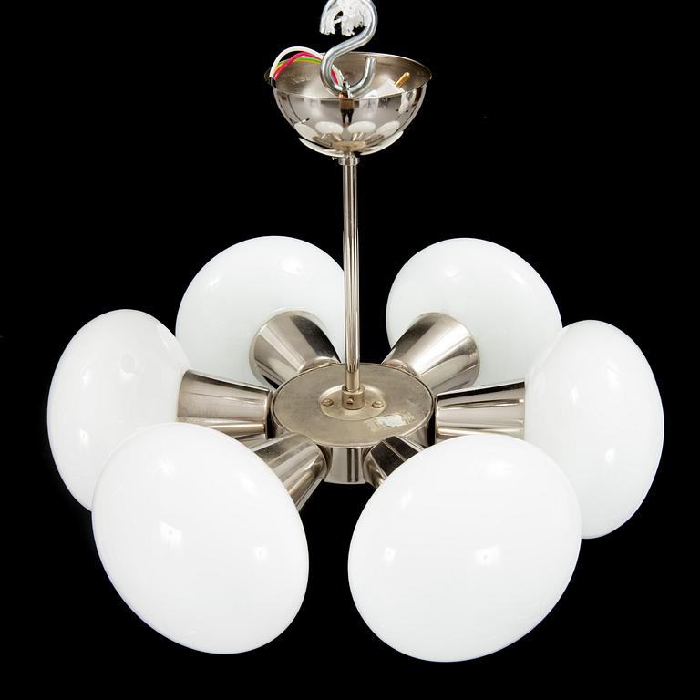 A 1960´s metal ceiling light. Height 30 cm.