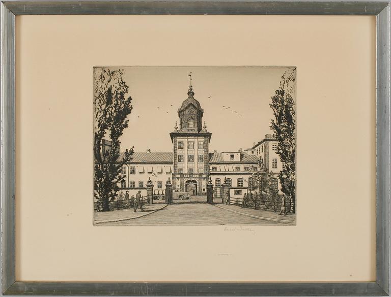 HARALD SALLBERG, etsning, sign.