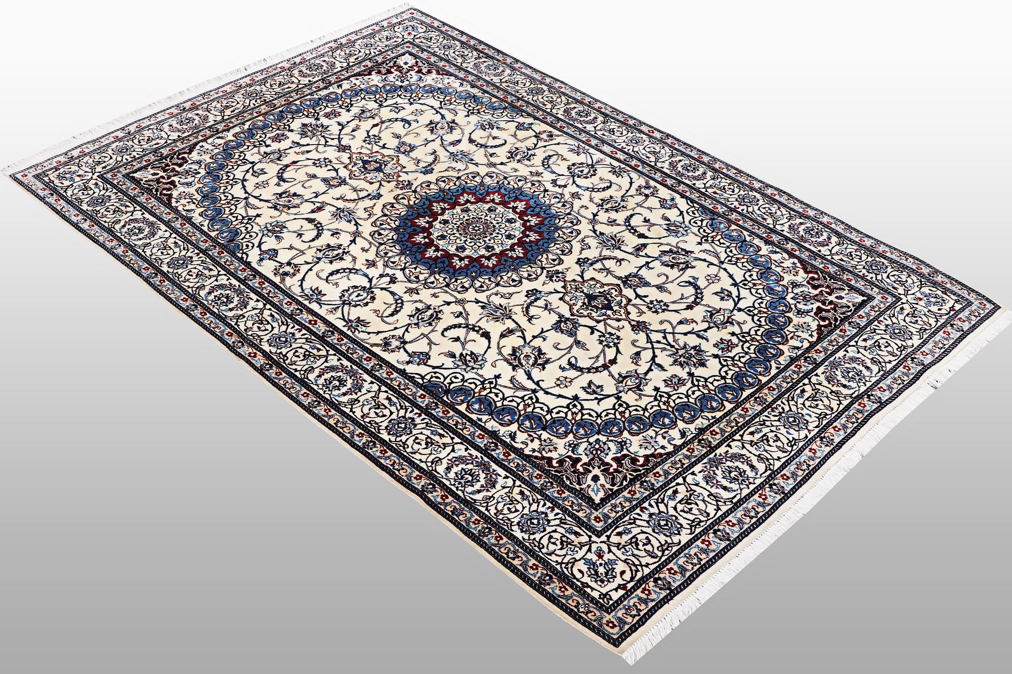 A rug, Nain, Part Silk, sk 6 LAA, ca 204 x 137 cm.