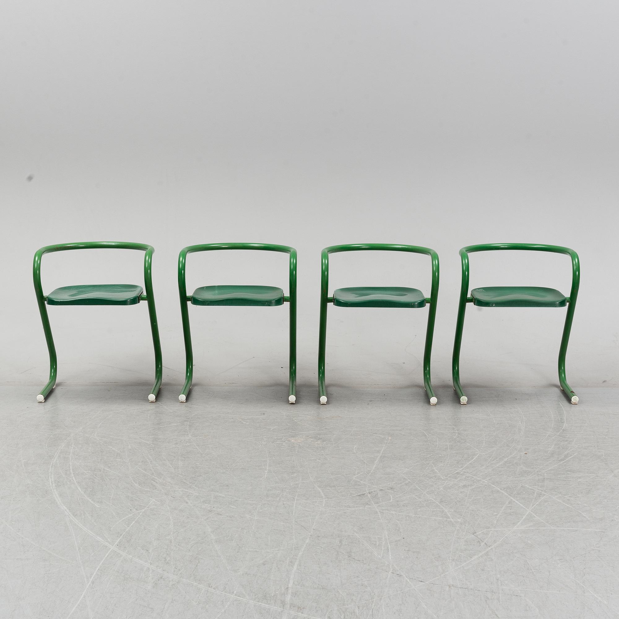 Börge Lindau & Bo Lindekrantz, stolar, 4 st, ur "S70"-serien, Lammek, 1970-tal.