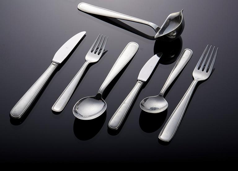 MATBESTICK, 73 dlr., Ambassad, formgiven av Sven Arne Gillgren, GAB Stockhom 1950/60-tal, silver, vikt ca 3580 g.