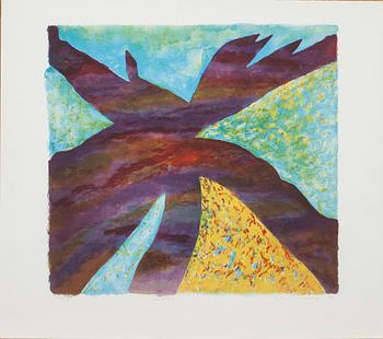 PETER TILLBERG, färglitografier, 2 st, signerade, daterade -93 och numrerade 166/185 resp 92/185.