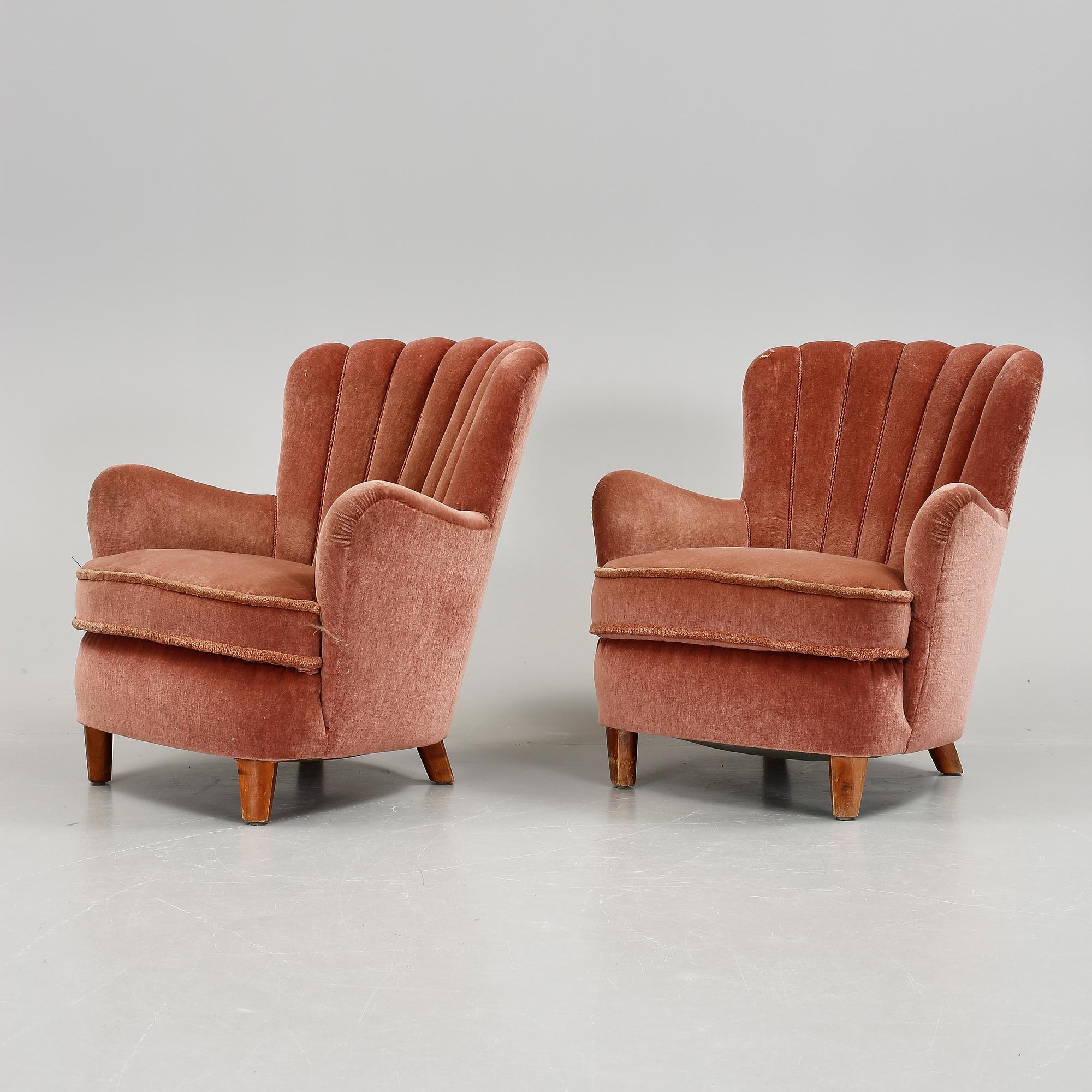 FÅTÖLJER, ett par, art déco, 1930-tal.