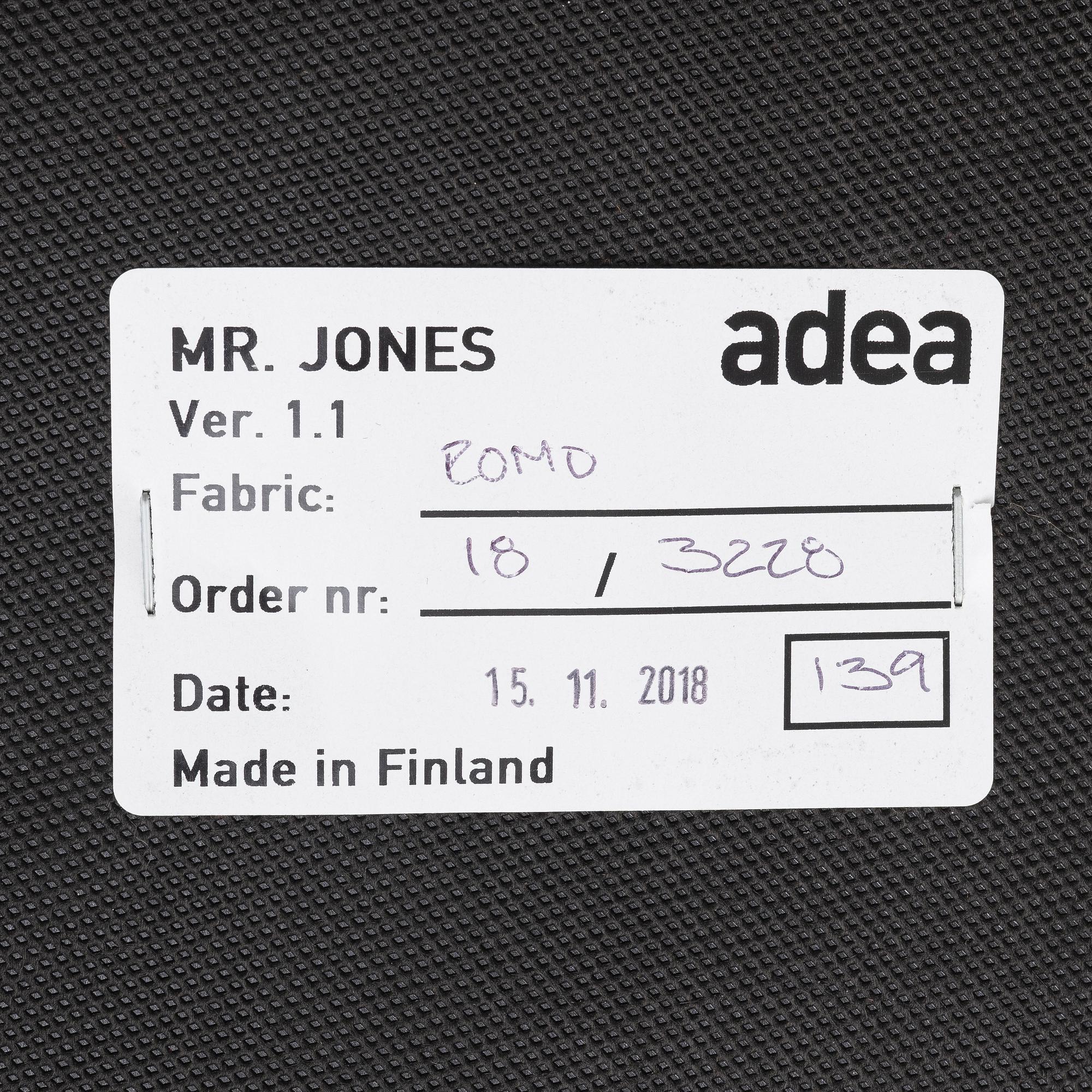 Alexander Lervik, Sofa, “Mr Jones”, for Adea, 2018.