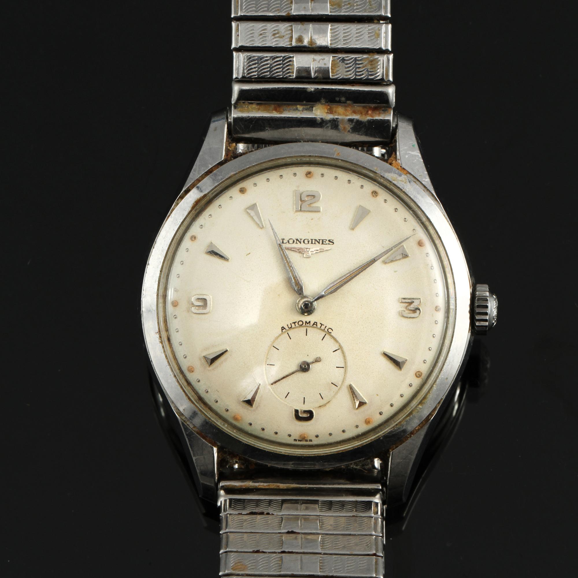 ARMBANDSUR, herr, stål, Longines, 1900-talets andra hälft.