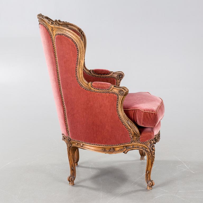 BERGÈRE / FÅTÖLJ, Louis XV-stil, omring 1900-talets mitt.