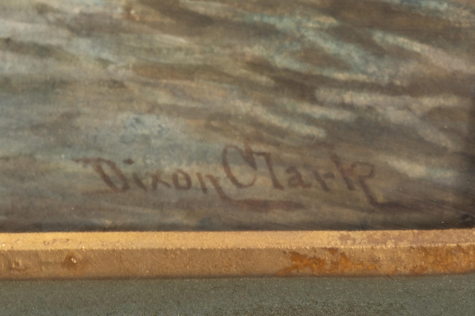 Dixon Clark, Sommarlandskap med fiskare vid flod.