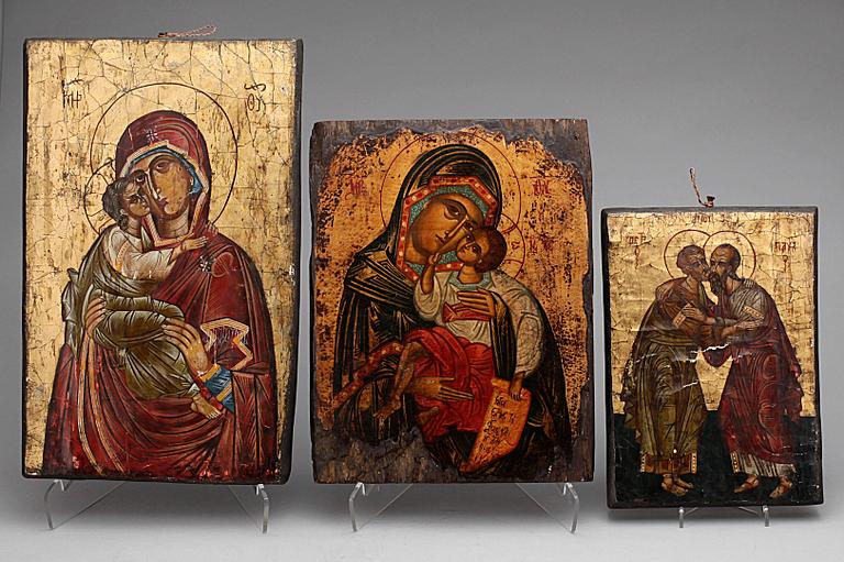 IKONER, 3st, troligen Grekland, 1900-talets första hälft/mitt.