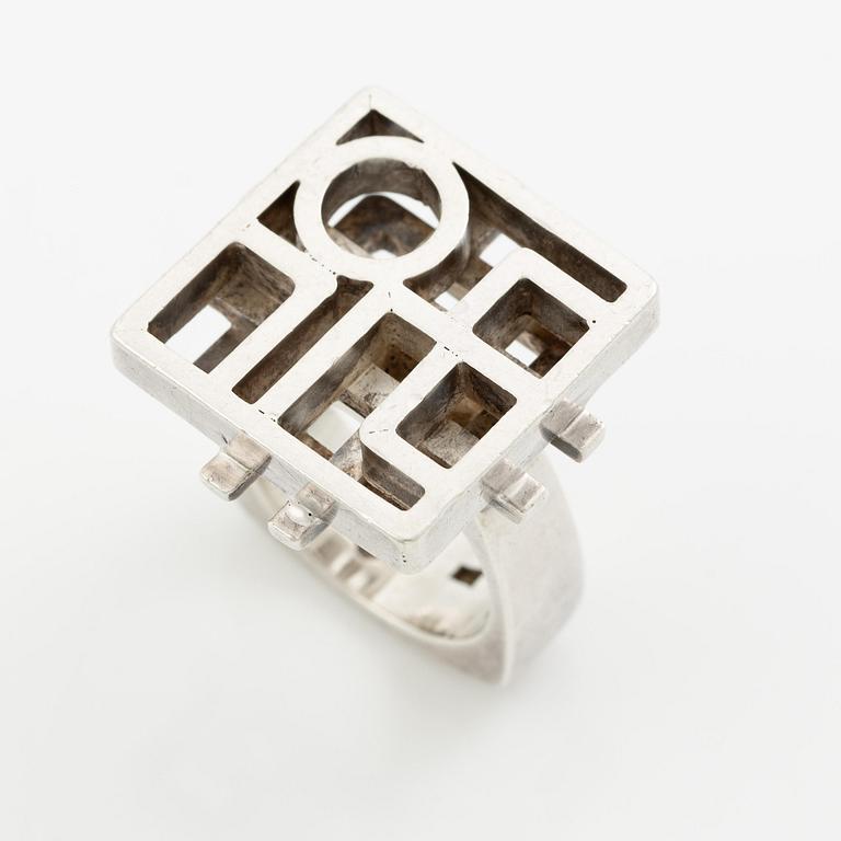 Claës E. Giertta, a ring and a bangle, silver, Stockholm 1961 and 1965.