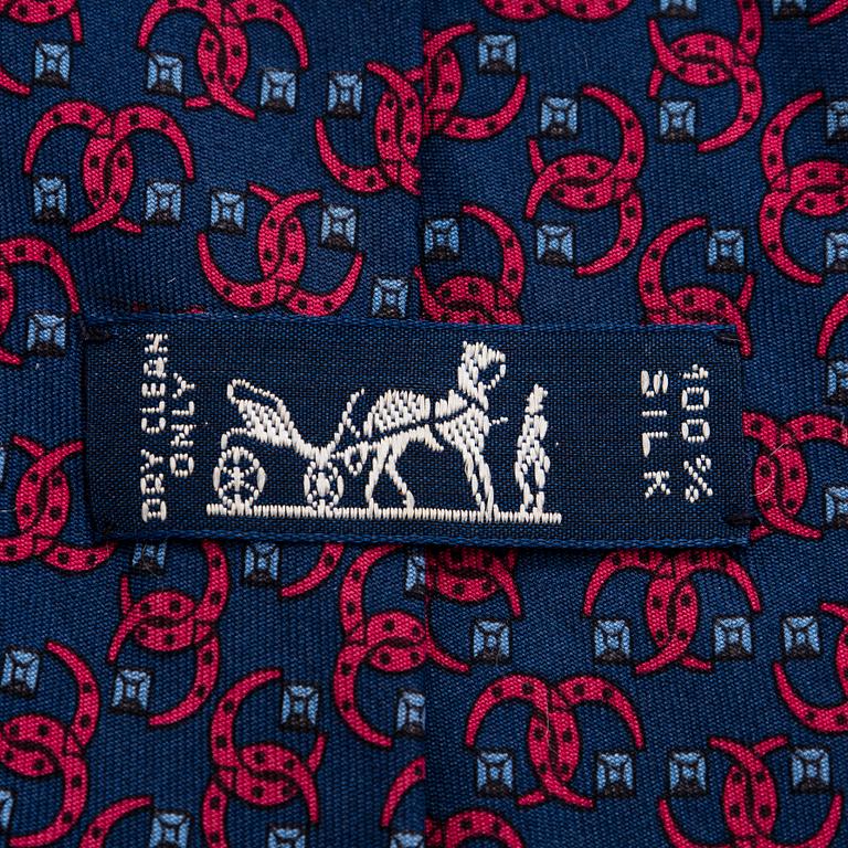 Hermès, three silk ties.