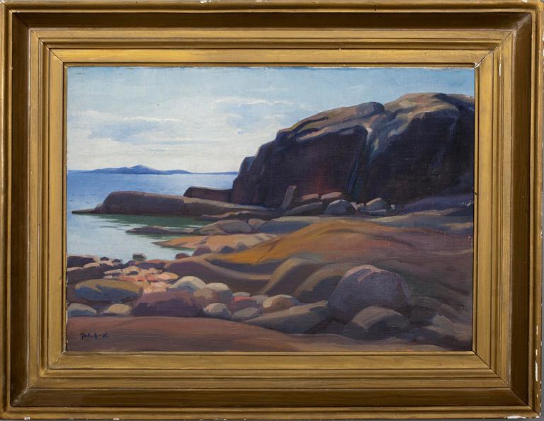 JOHANNES GEBHARD, olja på kartong, signerad.