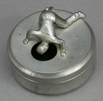 MANSCHETTKNAPPSASK, tenn, Widerholm & Dahlberg, Eskilstuna. 1930/40-tal.