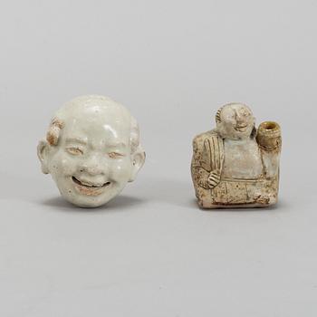 Two Sawakhalok porcelain figurines, 15th/16th Century.