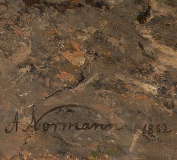Adelsteen Normann, signerad A. Normann och daterad 1882.