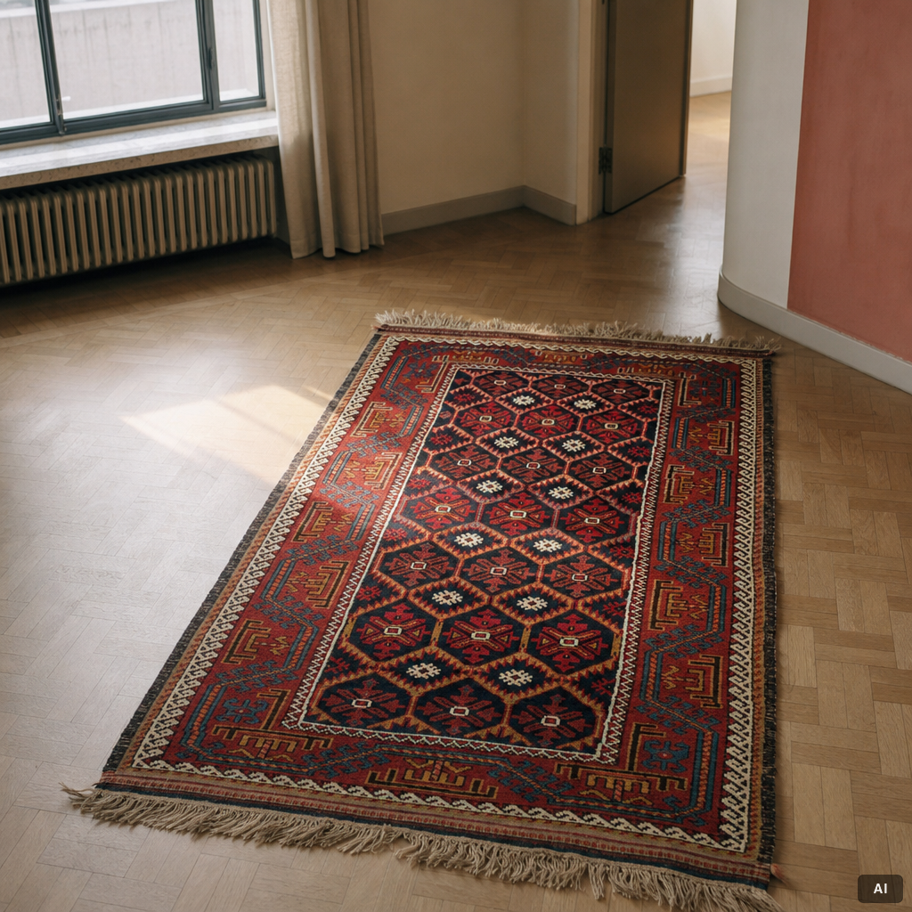 An antique Baluch rug, east Persian, ca 203 x 101 cm.