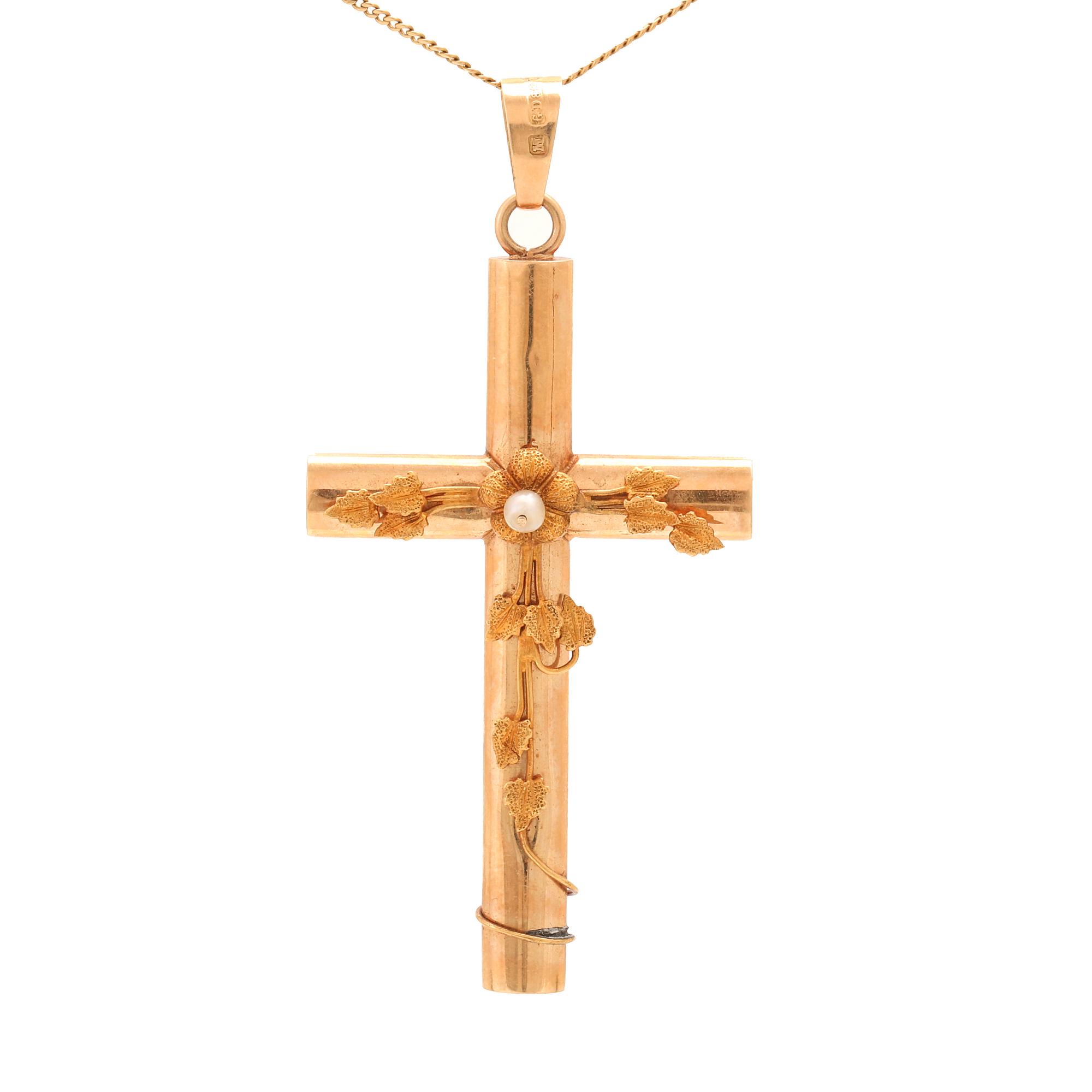 An 18K gold necklace with a seed pearl, Guldvaruaktiebolaget G. Dahlgren & Co 1894.