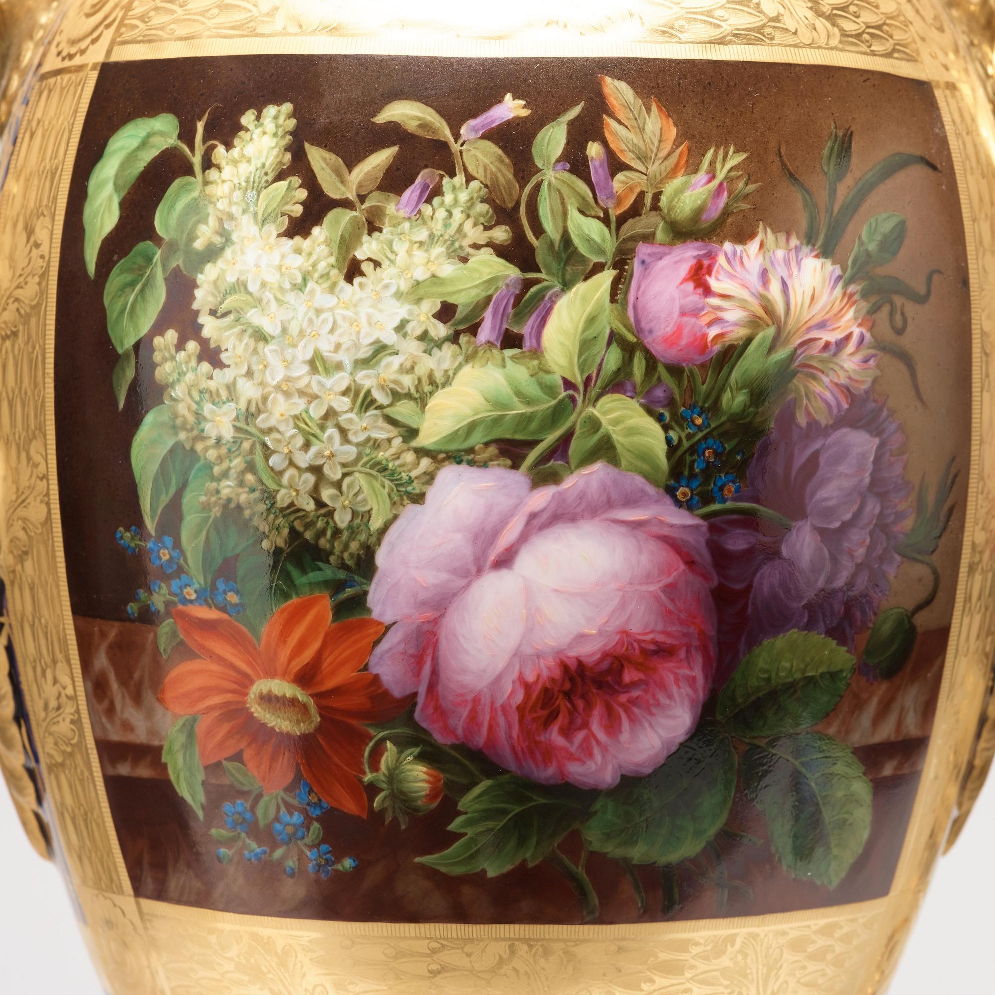 A matched large pair of Darte French Empire vases.