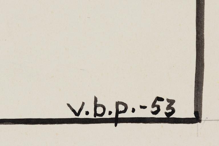 Vilhelm Bjerke-Petersen, blandteknik, signerad, och daterad -53.