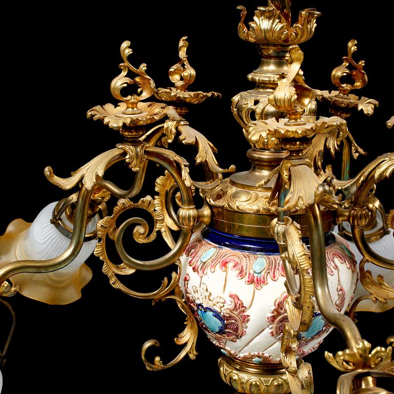 TAKLAMPA, 1900-talets början, höjd ca 100 cm.