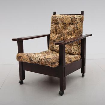 KARMSTOL, Arts & Crafts, möjligen Gustav Stickley Morris Chair 346, tidigt 1900-tal.