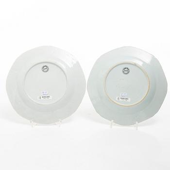 Assietter, 9 st, porslin, Kina, Qianlong (1736-95).