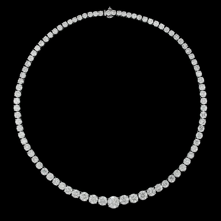 COLLIER, briljantslipade diamanter, tot. 35 ct.