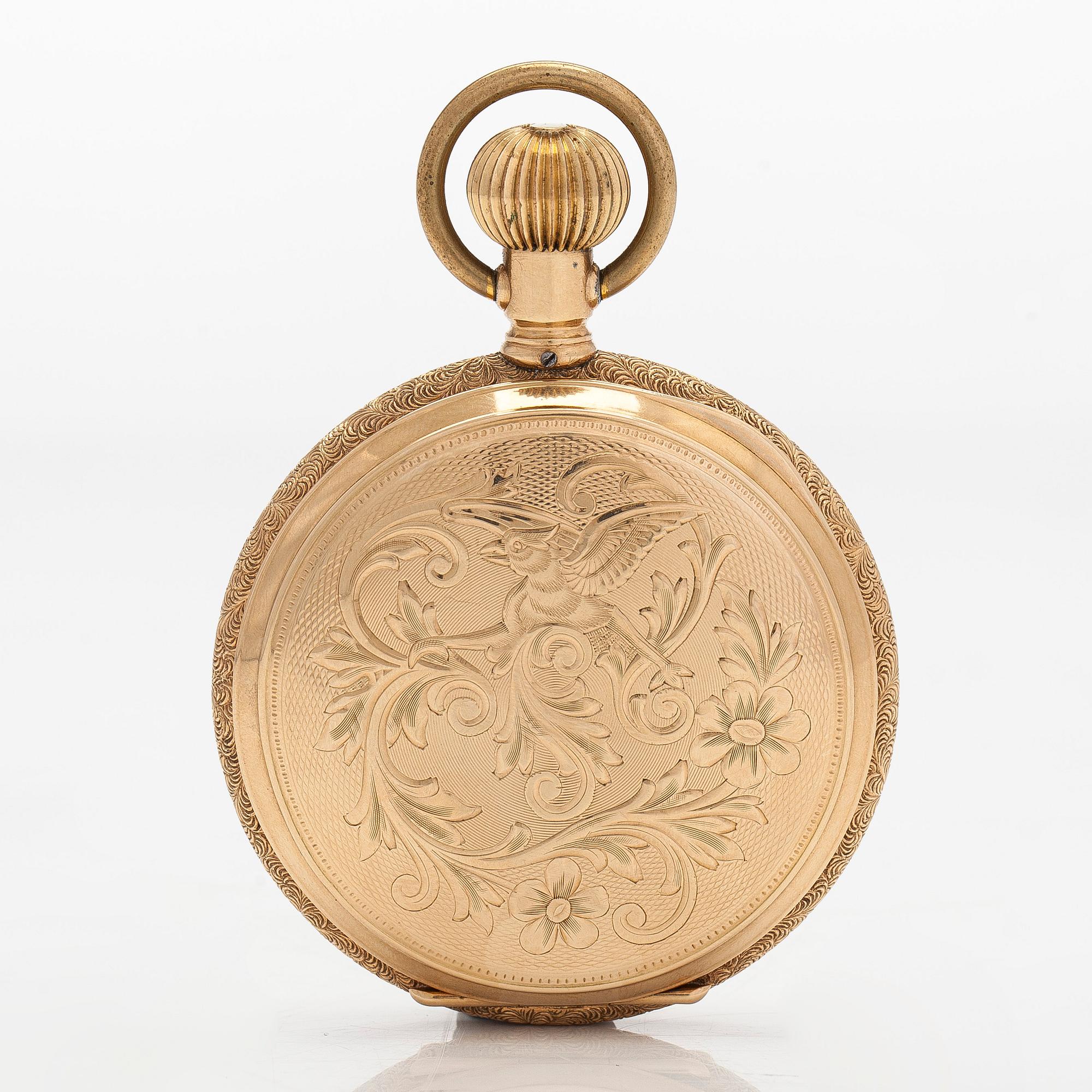 Waltham, pocket watch, hunter, 56.5 mm.