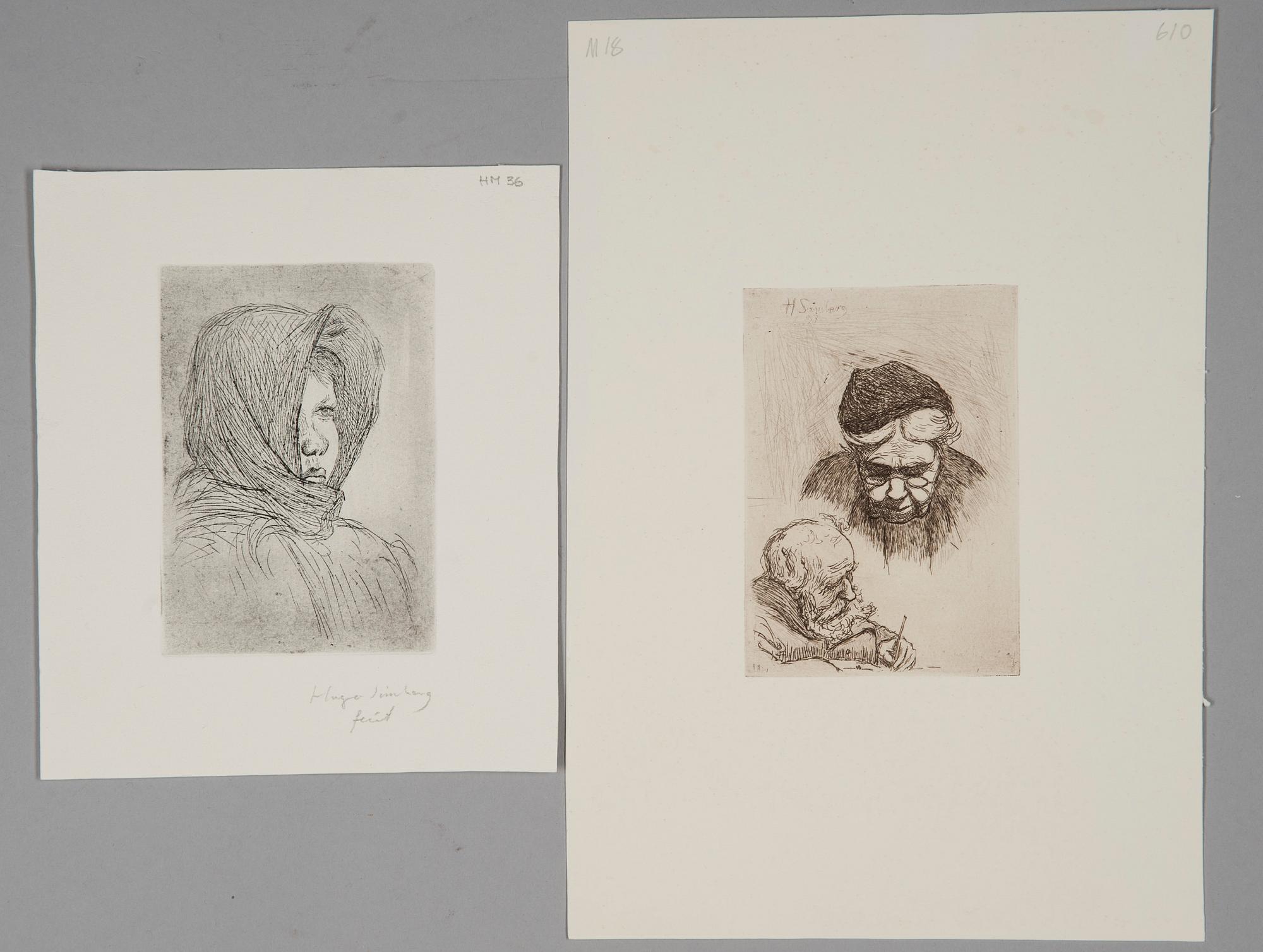 HUGO SIMBERG, 2 st etsningar, ena fecit signerad, andra signerad i plåten och daterad -97.