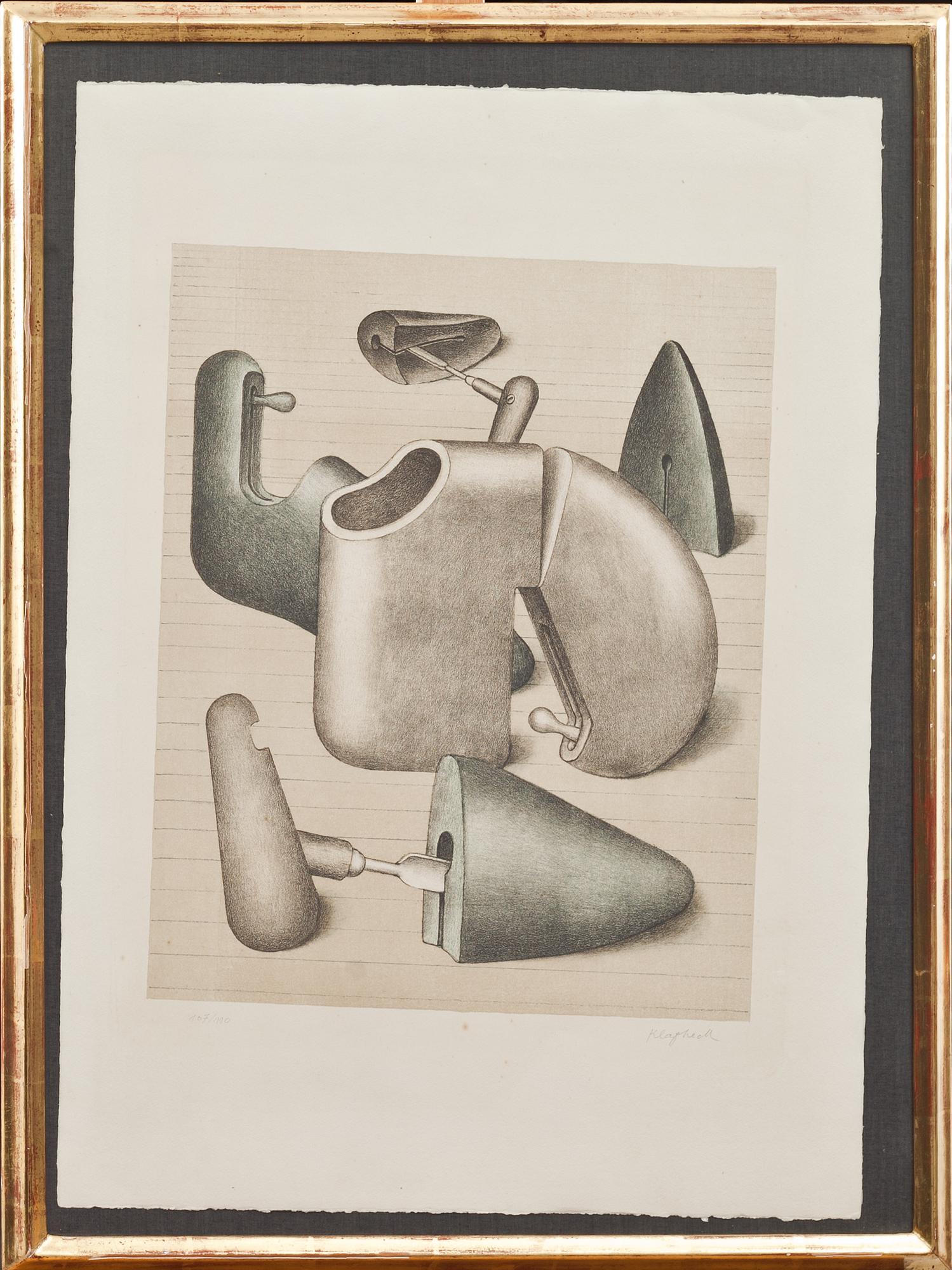 KONRAD KLAPHECK, färglitografi, signerad och numrerad 107/110.