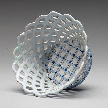 A faience chestnut basket, presumably Marieberg, after 1766.