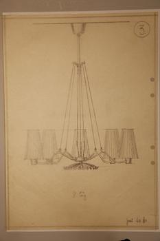 Hans Bergström, a chandelier model "3", Asea, Sweden 1940s-50s.