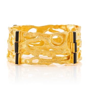 611J. Björn Weckström, bracelet, "Offereld", 18K gold with tourmaline sticks, Lapponia 1972.