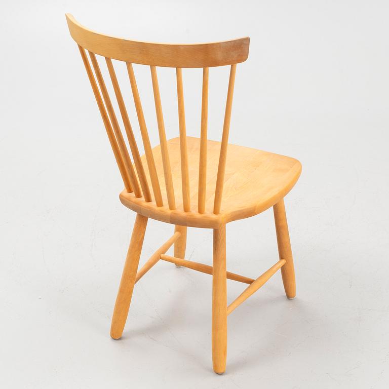 Carl Malmsten, seven "Lilla Åland" chairs, including Stolab, Sweden, 1997 and older.