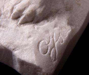 OSCAR JOHANNESSON, skulptur, marmor, monogramssign.