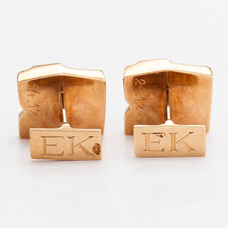 Björn Weckström, Manschettknappar "Klippiga bergen", 14K guld. Lapponia 1972.