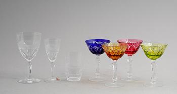 SERVISDELAR, 30 delar (21+9) glas, "Rio", Edvard Hald, Orrefors.