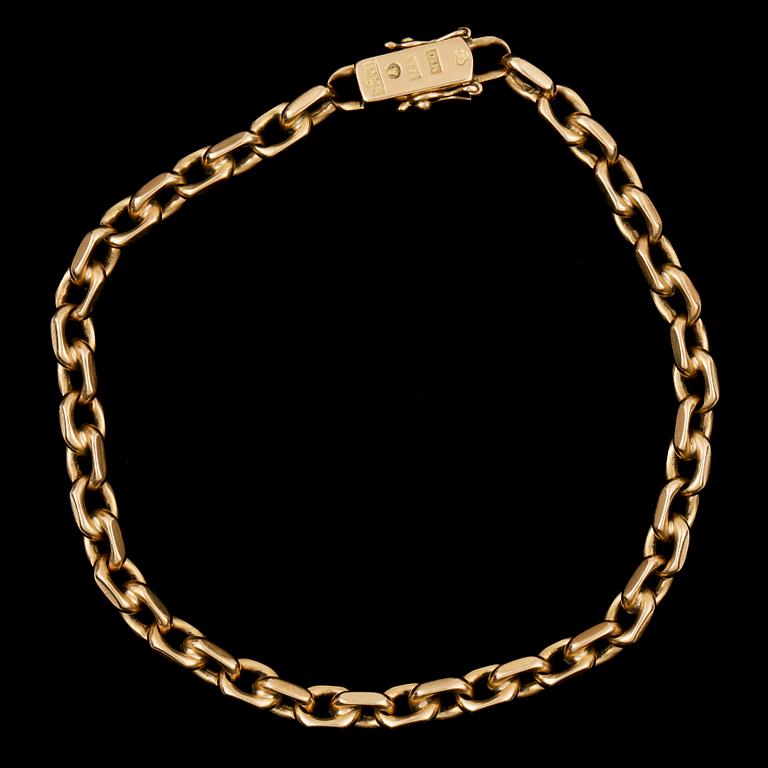 ARMBAND, ankarlänk, 18 k guld. Vikt 19 gram.
