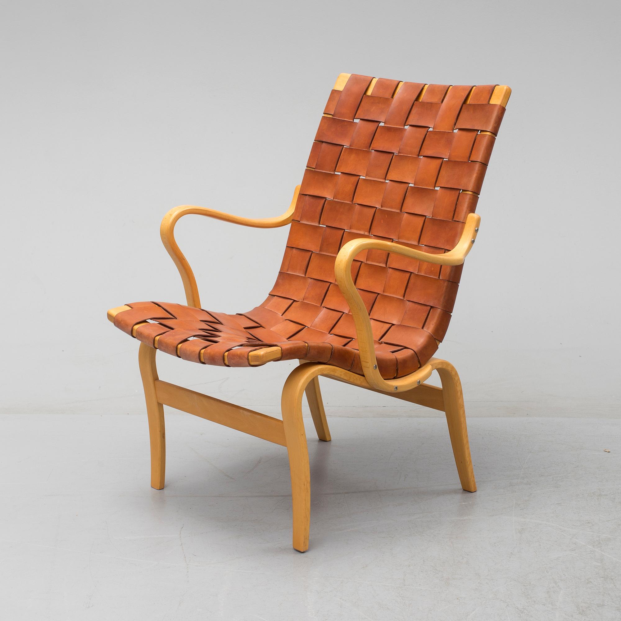 BRUNO MATHSSON, karmstol, "Eva", Firma Karl Mathsson, Värnamo, 1974.